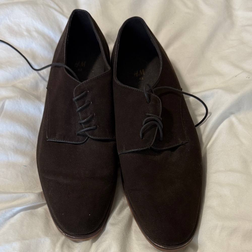 H&M Men's Rich Brown Suede Derbys size 8.5